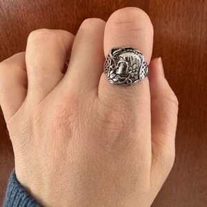 Vintage Silver Cameo Ring